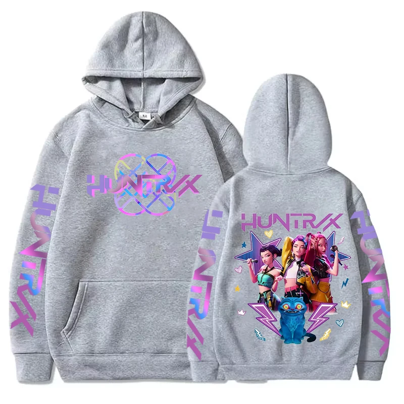 Kpop شيطان الصيادين أنيمي طباعة هوديي الخريف الشتاء طويلة الأكمام البلوز عارضة أزياء الكبار قمم