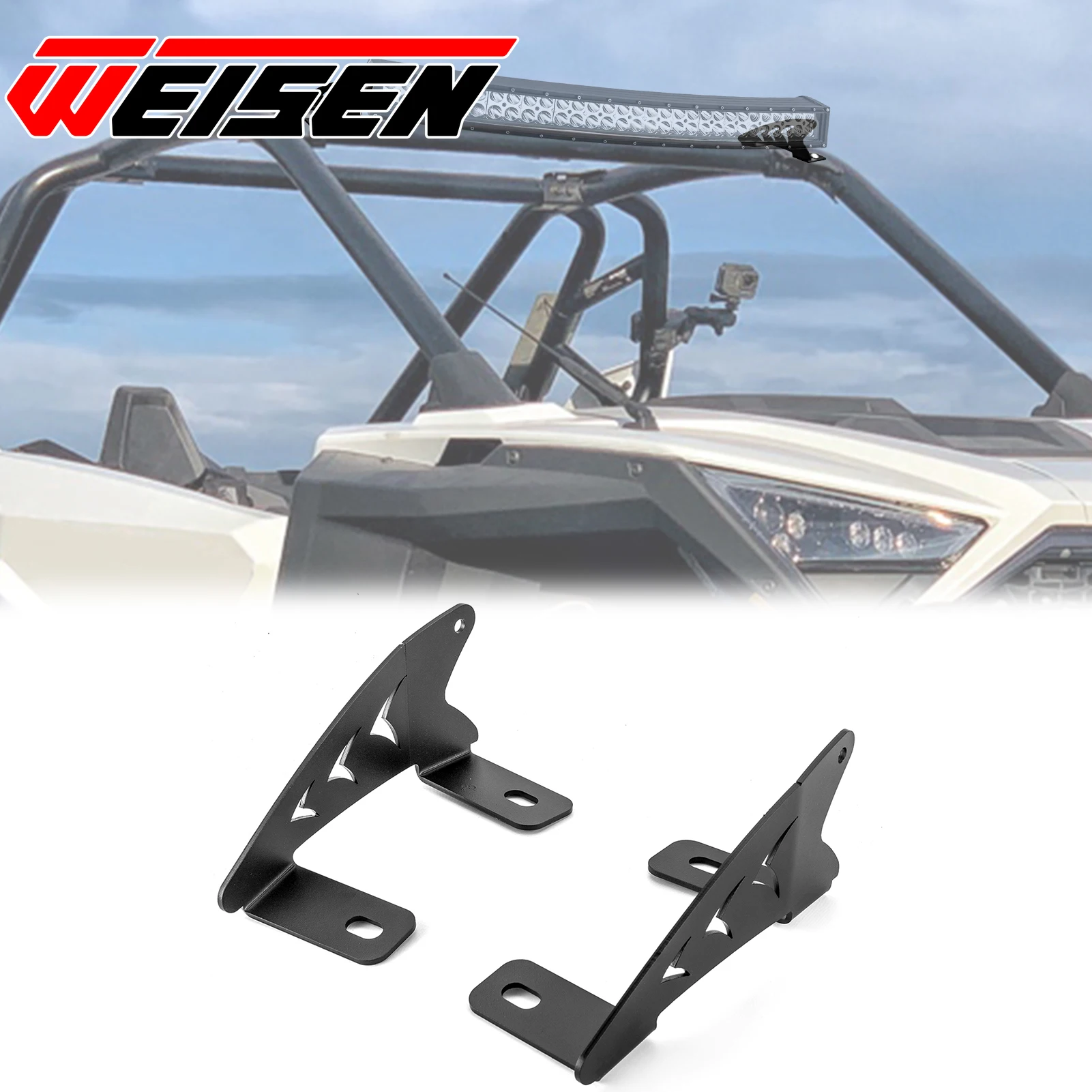 

UTV Upper Windshield Roof LED Light Bar Mount/ Bracket Fit 32" Curved Light Bar for 2022 - 2025 RZR Pro R 2/4 Accessories