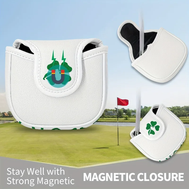 1pc Clover Golf Putter Cover - Dustproof and Durable, Scratch Resistant in White/Black, Golf Protective Cover image 3