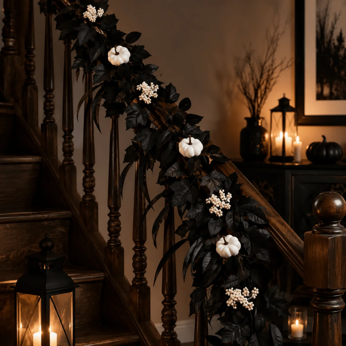 Halloween Garland Fake Pumpkin Artificial Leaf Hanging Vine Wall Decoration
