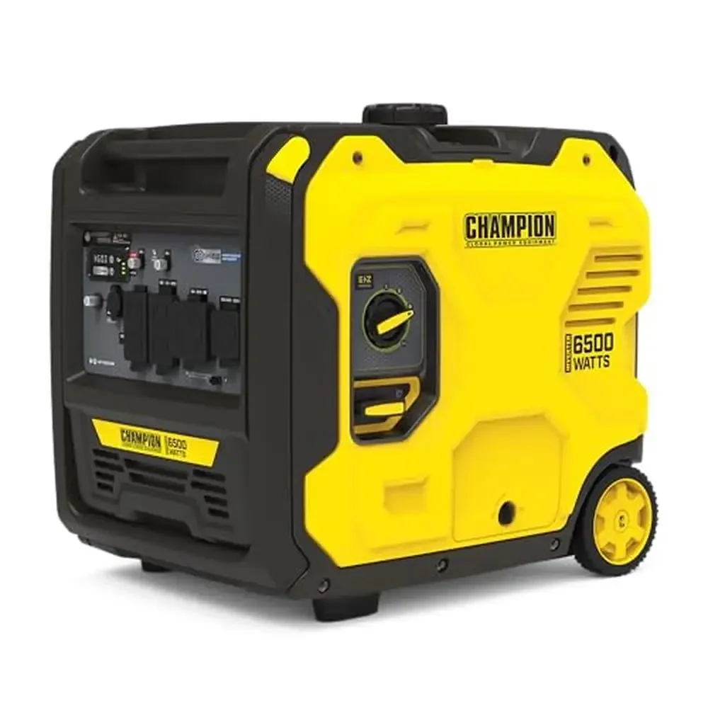 Portable Inverter Generator 6500W RV Ready Quiet Technology CO Shield 15H Run Time EZ Start GFCI Outlets Low Oil Shut-Off