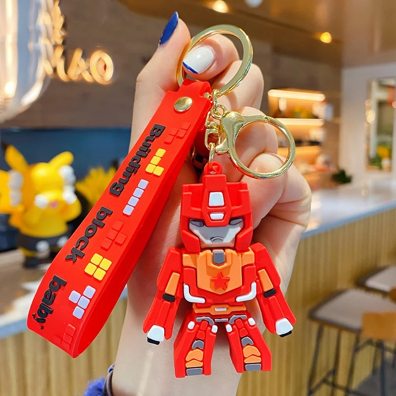 New Transformers Peripheral Optimus Prime Megatron Bumblebee 3d Cartoon Car Keychain Schoolbag Pendant Backpack Decoration Gift