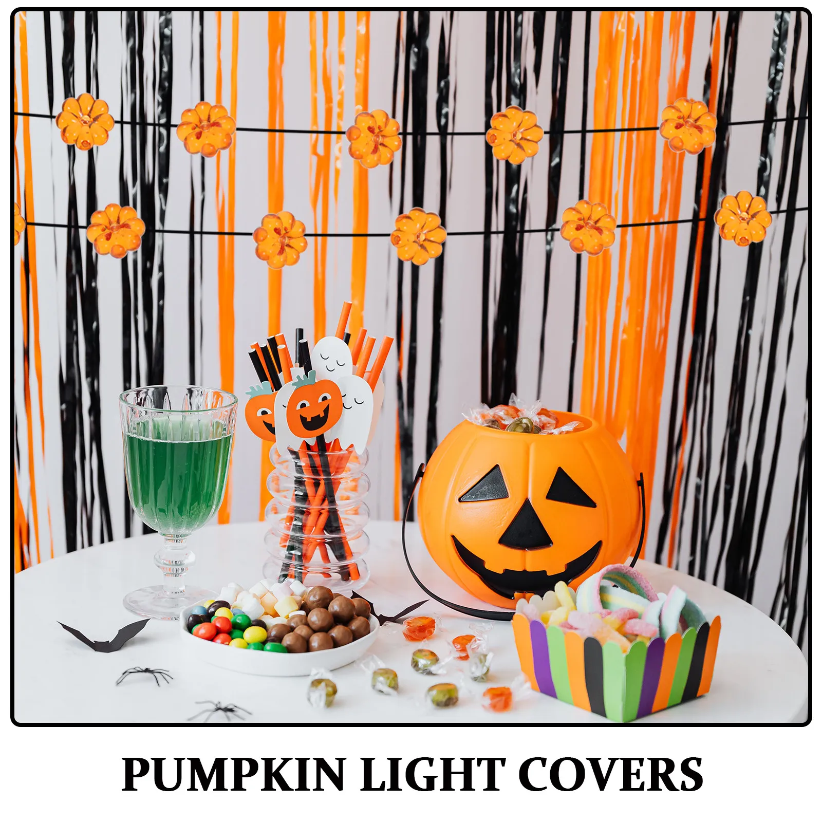 50pcs Plastic Pumpkin LED Bulb Covers for 5mm Fairy Lights – Halloween, Harvest & Outdoor Party Decoration