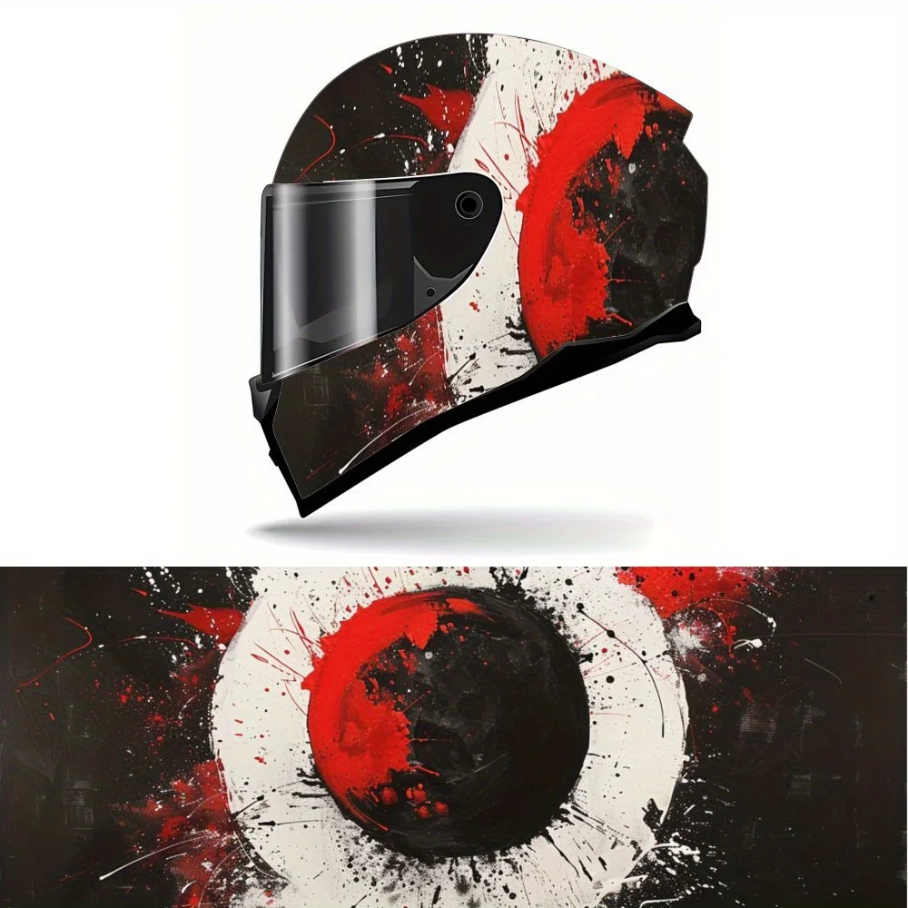 

Expressive Red - Black Splatters Helmet Vinyl Wraps, Waterproof Self-adhesive Helmet Vinyl Wraps, Surface Protection, Personaliz