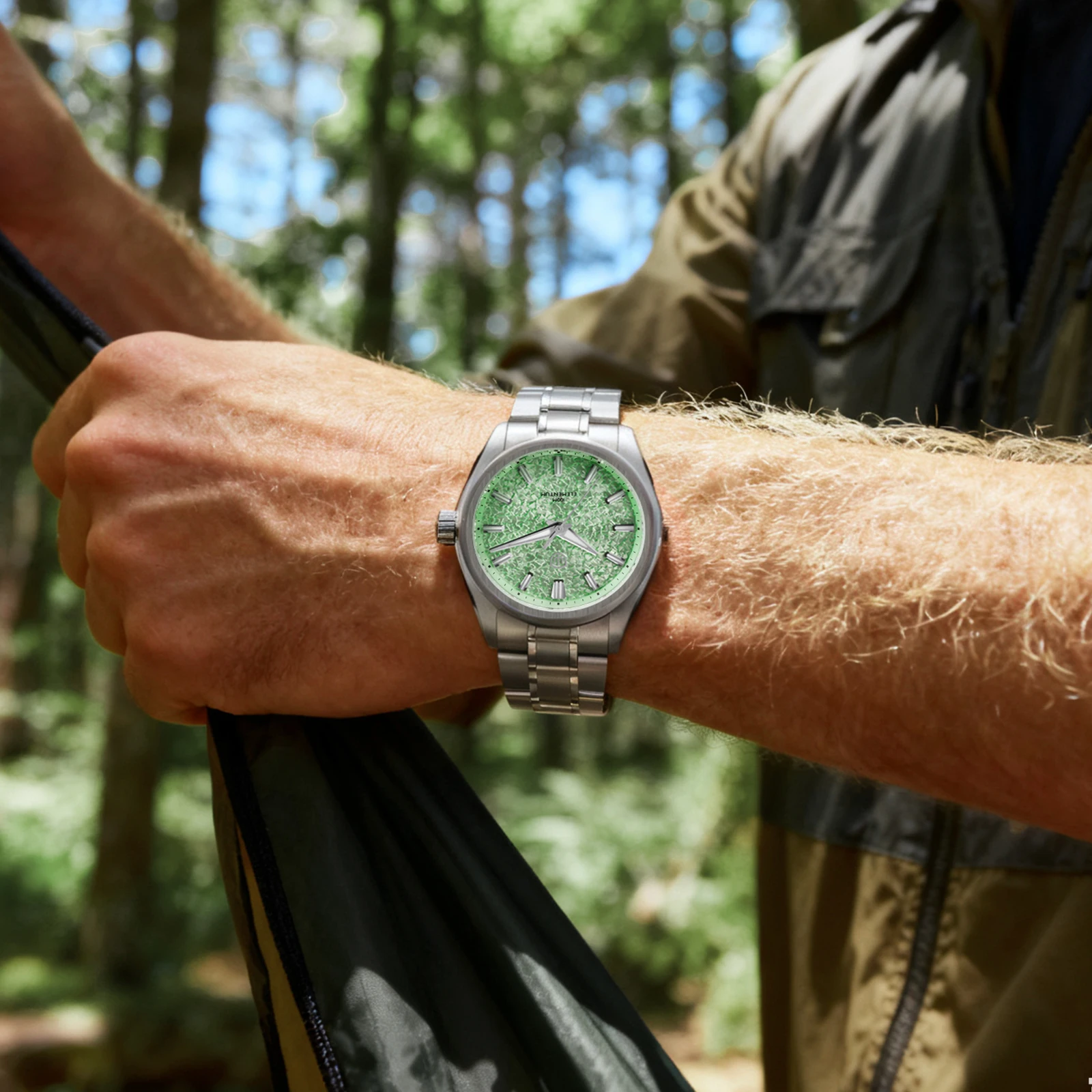 Watchdives WD0003C ساعة كوارتز VH31 سويب ثانية حركة 38 مللي متر كراك الجليد الهاتفي الياقوت مضيئة 100 متر مقاوم للماء ساعة اليد الرجالية #6