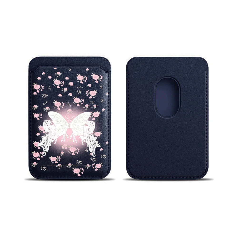 Bow Flower INS Leder-Kartenetui Handyhülle Kartenhalter für Magnetische Hülle Geeignet für alle iPhones für Magsafe Karten-Handytasche – Detail 15