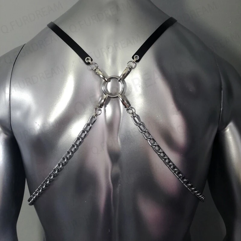 Chain Body Harness Stainless Steel Mens and Womens Metal O-Ring Unisex Body Harness Handmade Garter Festival Wear Rave Outfit