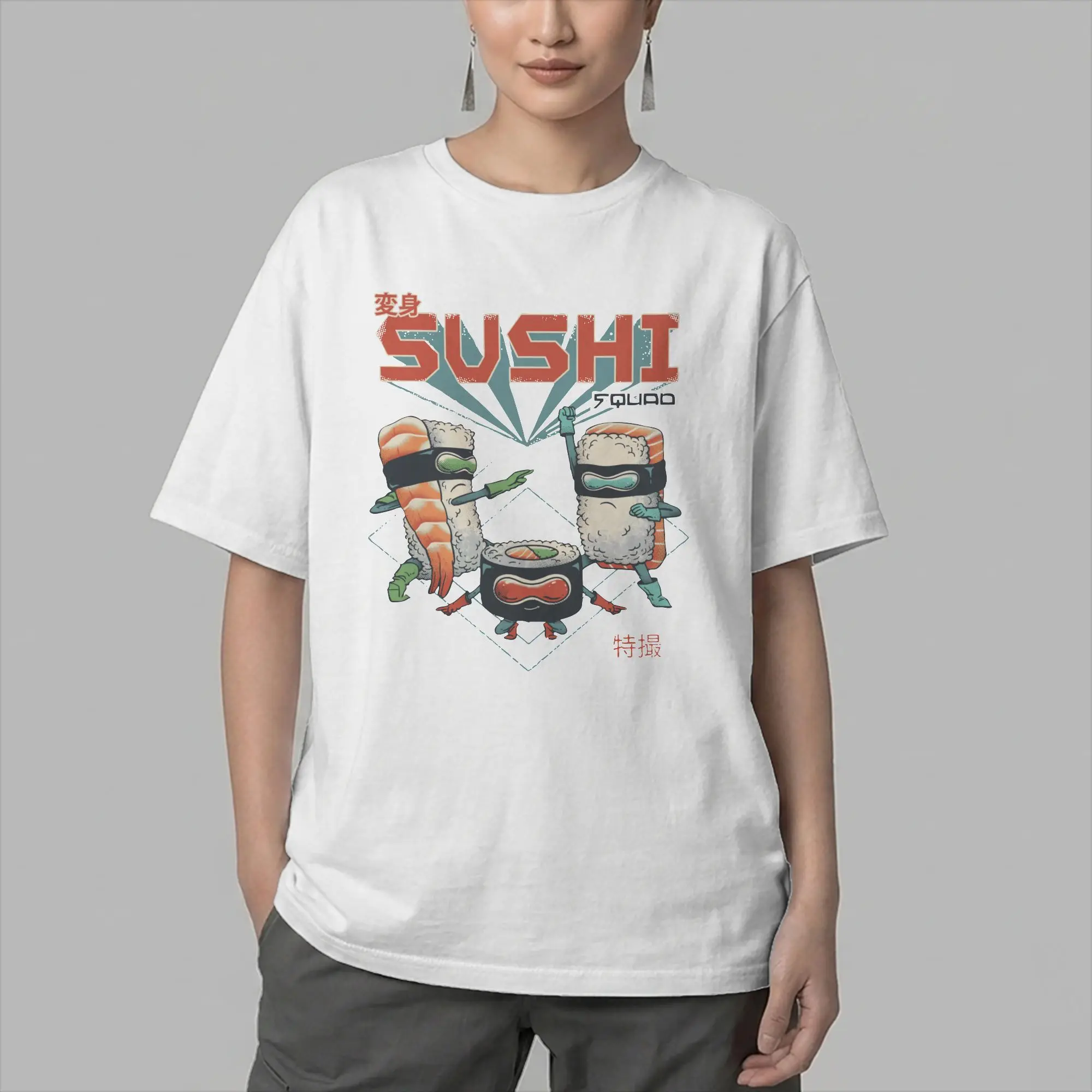 Men Sushi Squad T Shirts Food Cute Japan Kawaii Wasabi Sashimi 100% Cotton Clothes Crew Neck Tee Shirt Birthday Present T-Shirt