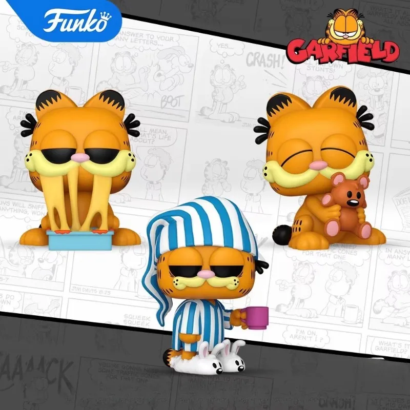 

Funko POP оригинальная аниме-фигурка Гарфилд, пижамы Гарфилда Eat Lasagna, экшн-фигурки, игрушки для мальчиков и девочек, детские подарочные украшения
