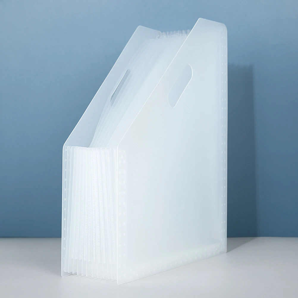 

Folder File Storage Rack Paper Sorter Organizer Magazine for Desk Desktop White Office