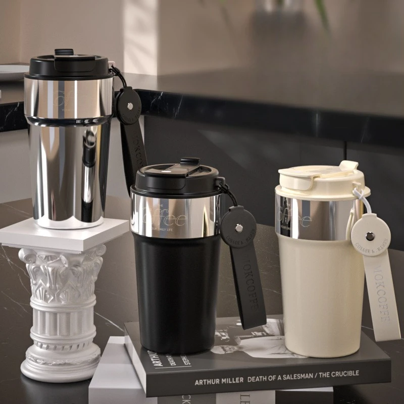 

Stainless Steel Coffee Insulated Mug Vacuum High-value Portable Handheld Men's Insulated Mug Business Light Luxury