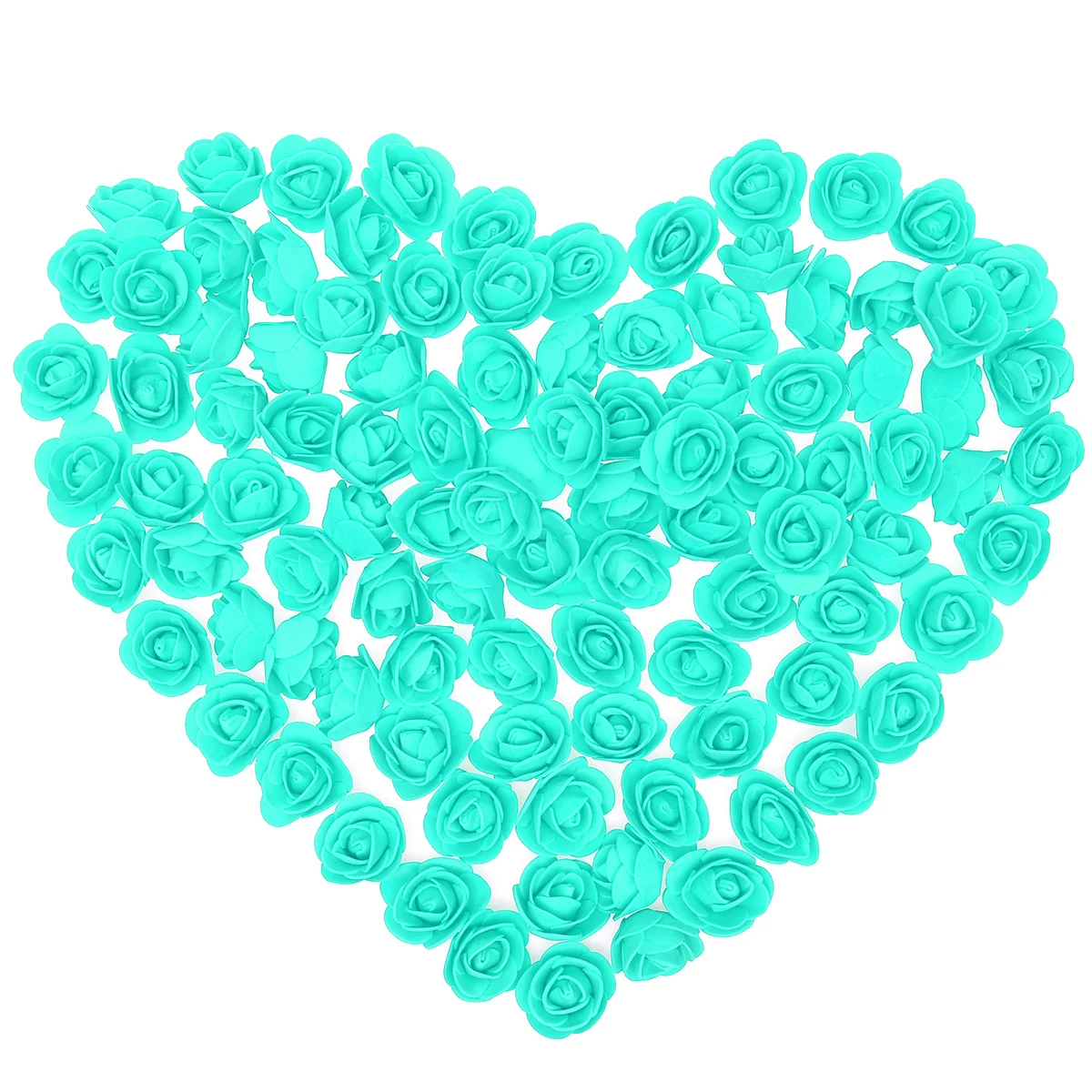 

100Pcs Artificial Rose Heads 3.5cm Light Blue Fabric Flowers for Wedding Party DIY Bouquets Centerpieces Romantic Home
