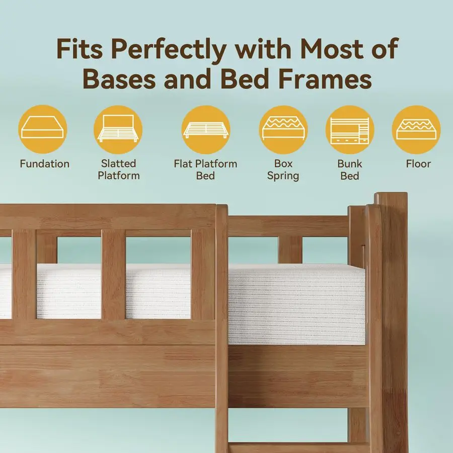 Zoll-Doppelmatratze, mittelfestes Gel-Memory-Schaum, Twin-Size-Matratze in einer Box, Druckentlastung, kein Fiberglas, 100-Nachtentfernung