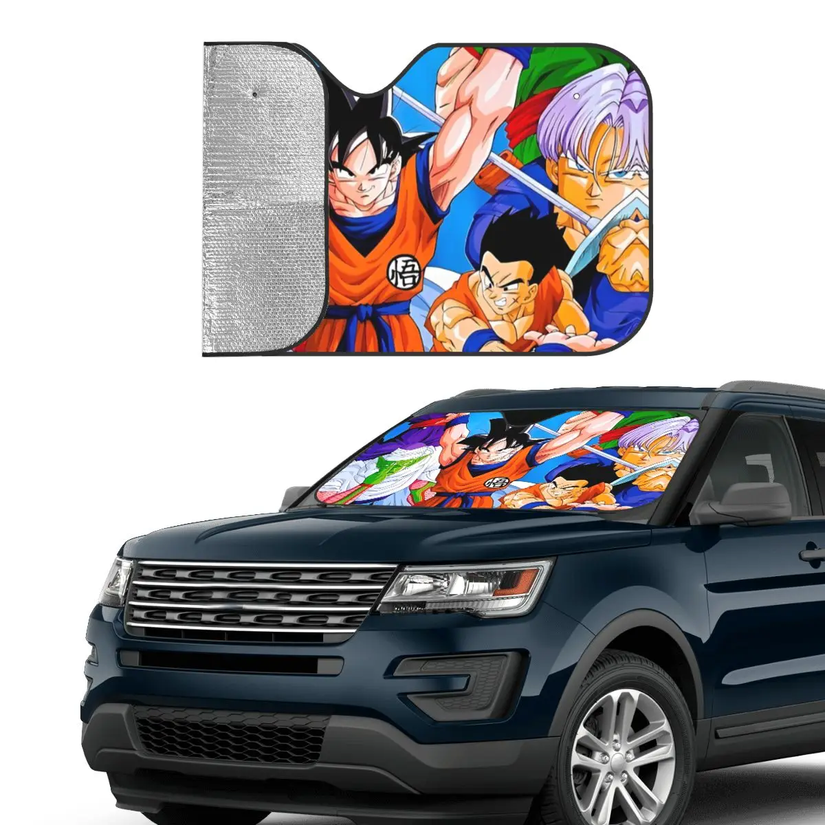 Son Goku Dragon Ball Z Sunshade Windscreen Anime Personality Car Front Windshield 76x140cm Car Sunshade Accessories Covers - view 2