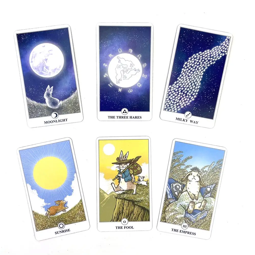 10*6ซม. Luna Lapin TAROT ในกระป๋อง