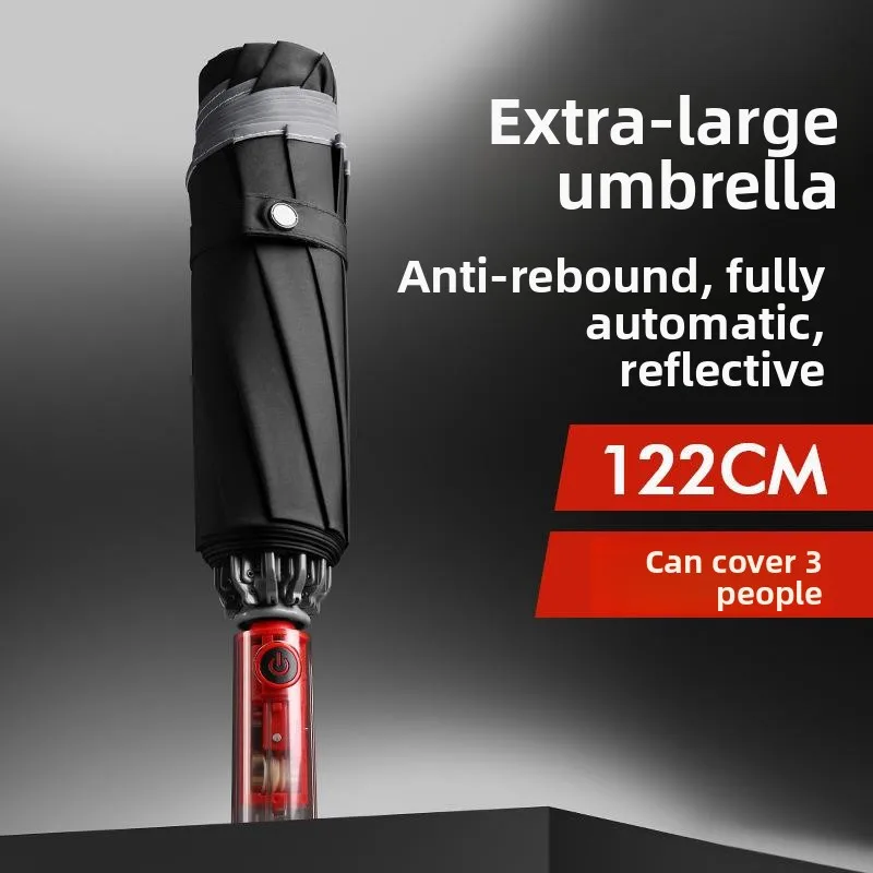

Automatic Reversing Umbrella Men's Large Size Night Glow Anti-Explosion Shockproof Compact Folding Umbrella Weatherproof