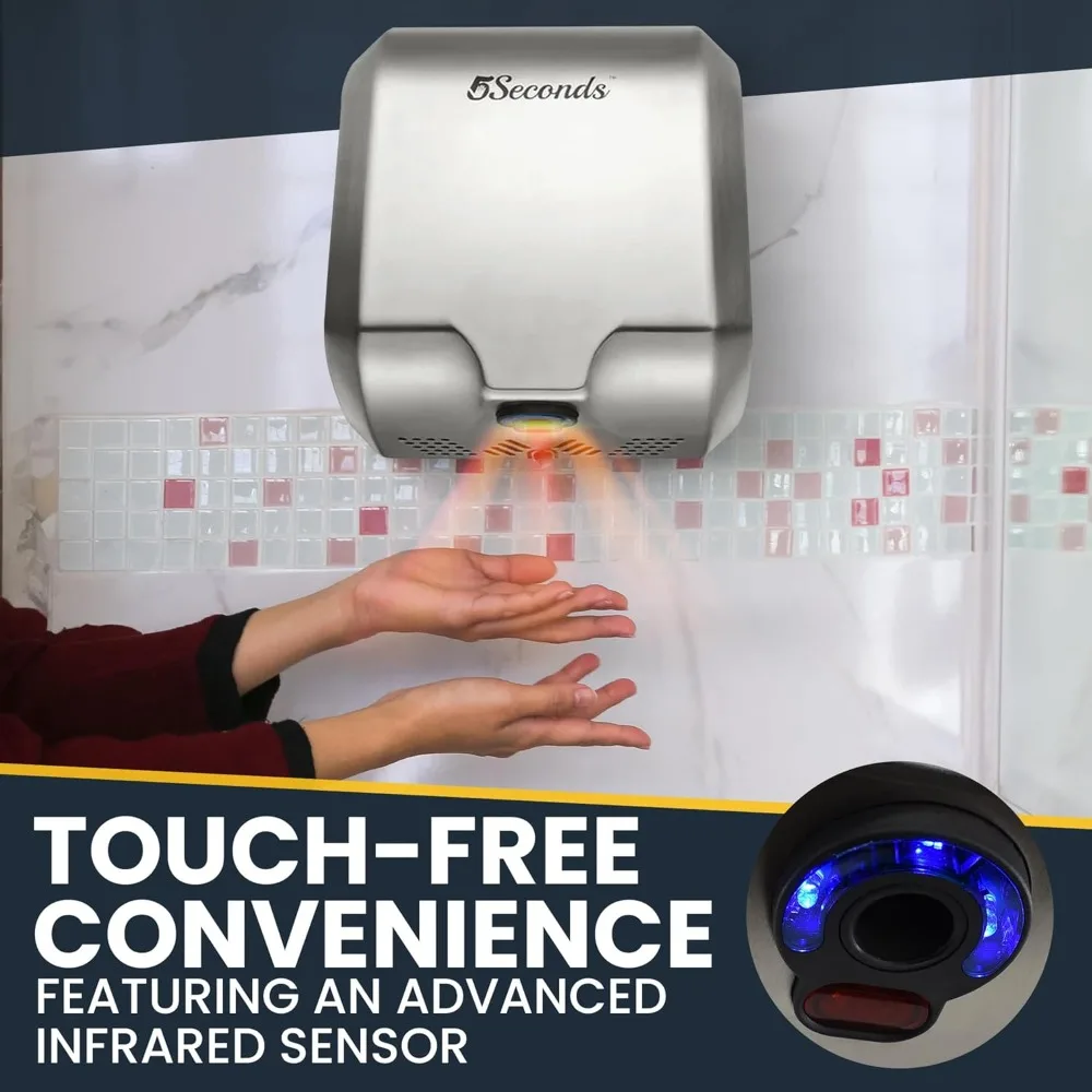 عرض ساخن - - مجفف الأيدي التجاري، أجهزة الحمام المصنوعة من الفولاذ المقاوم للصدأ للمستشفى والمكتب والمزيد، يد خالية من اللمس #2