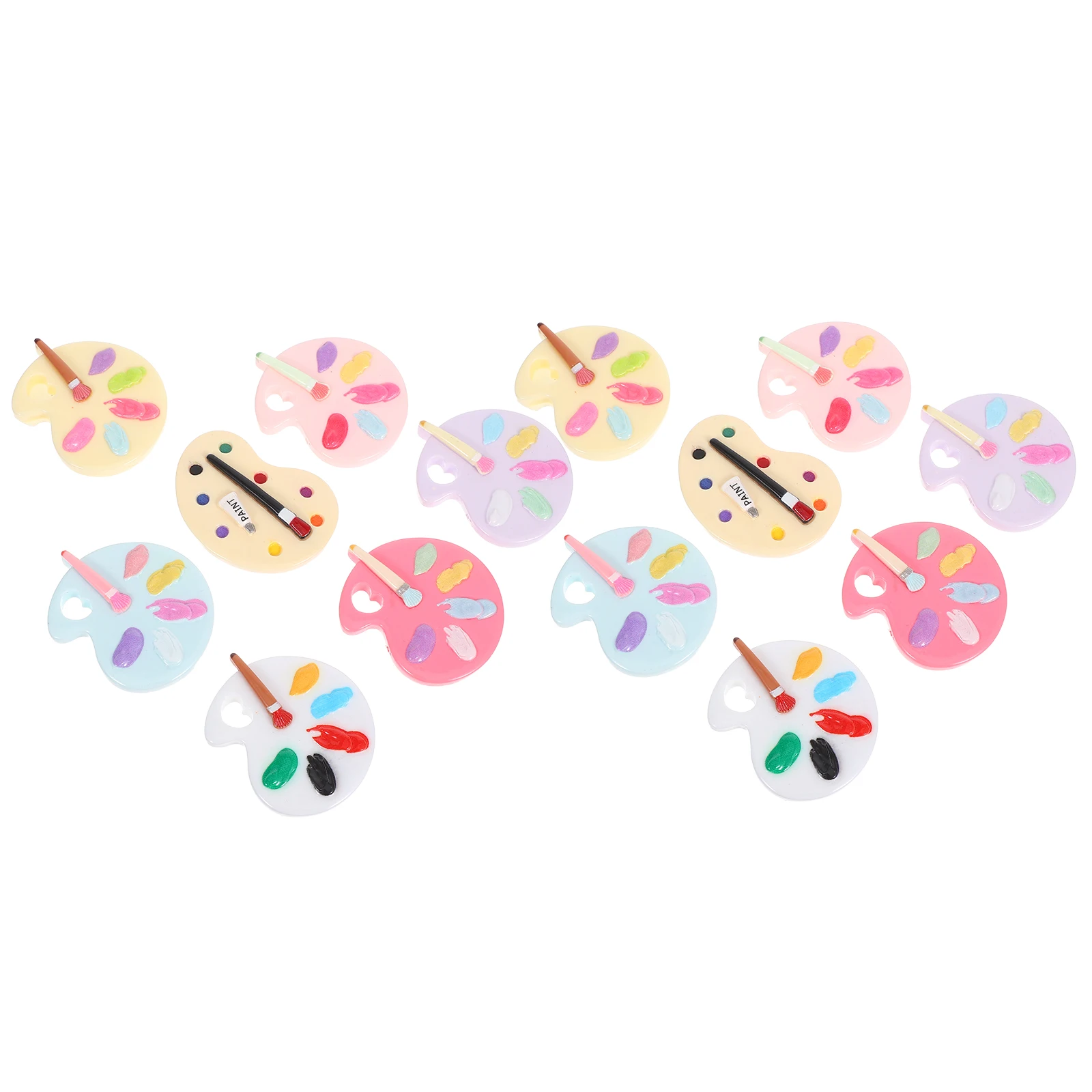 

14 шт., поднос для краски из смолы, подвески, мультяшная мини-палитра с плоской задней частью для изготовления ювелирных изделий, чехол для телефона, заколка для волос, аксессуары для рукоделия «сделай сам»