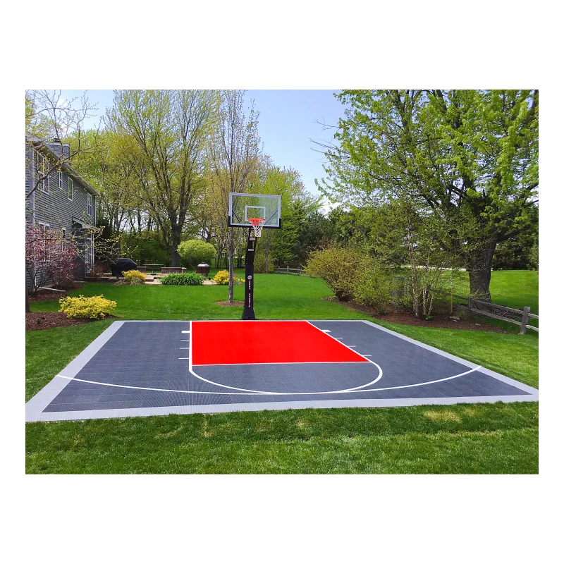 Outdoor Sport Court Tiles - 20x20 피트 뒷마당 농구장 인터로킹 타일
