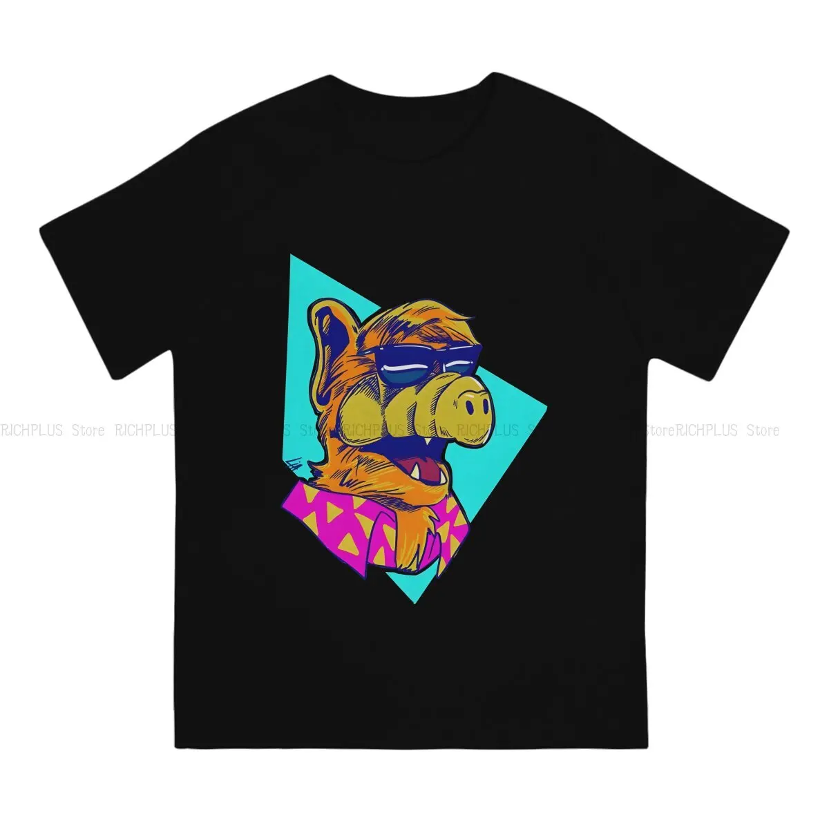 ALF The Animated Series Creative TShirt for Men Cool From Outer Space Round Neck Polyester T Shirt Distinctive Birthday Gifts