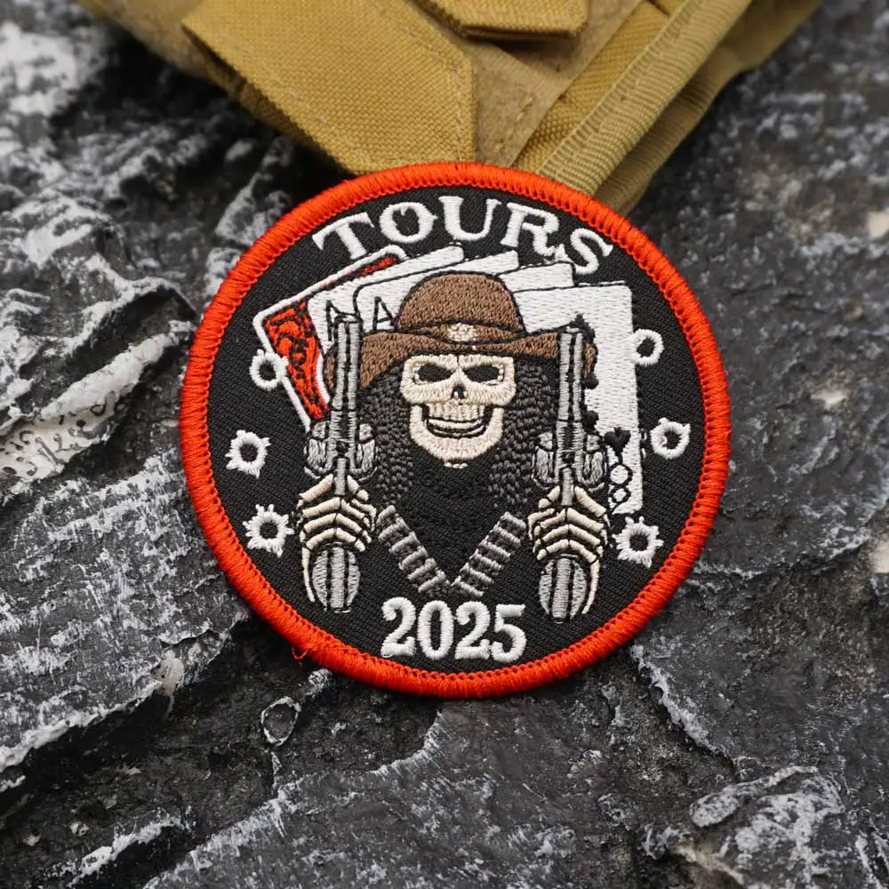 tours 2025 Embroidered Patch with merrow border, Sewable Applique for Clothing and Accessories