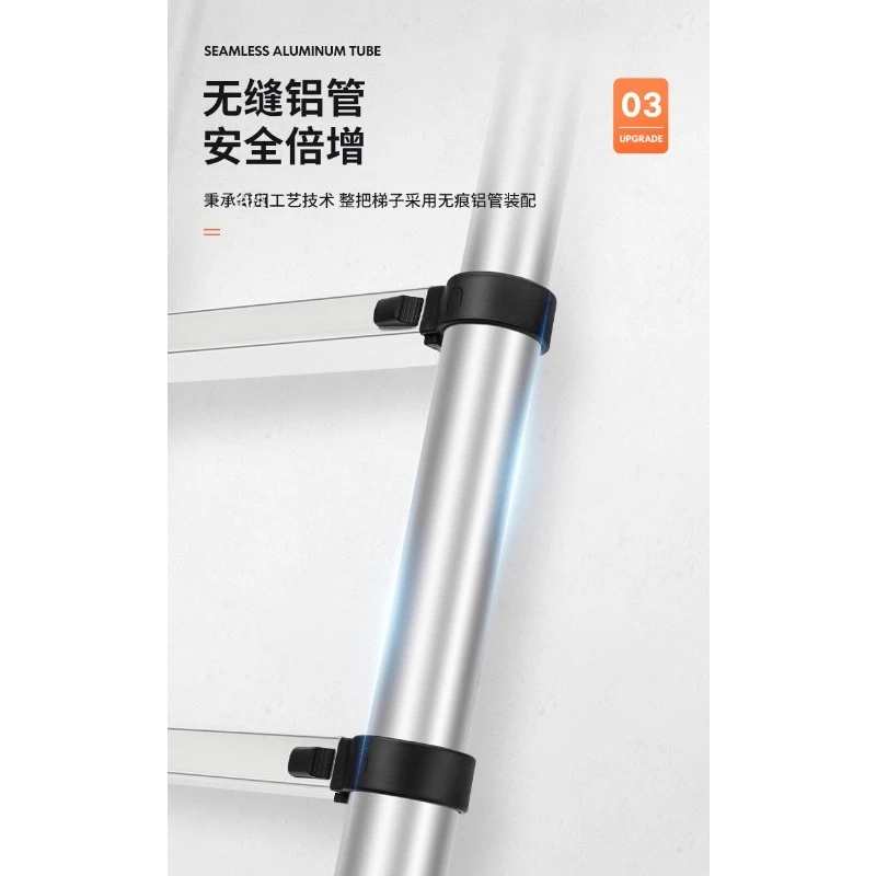 Thickened Aluminum A-frame Step Ladder, 4 to 5 Steps Foldable Telescopic Multi-purpose Ladder for Indoor Household Use view 4