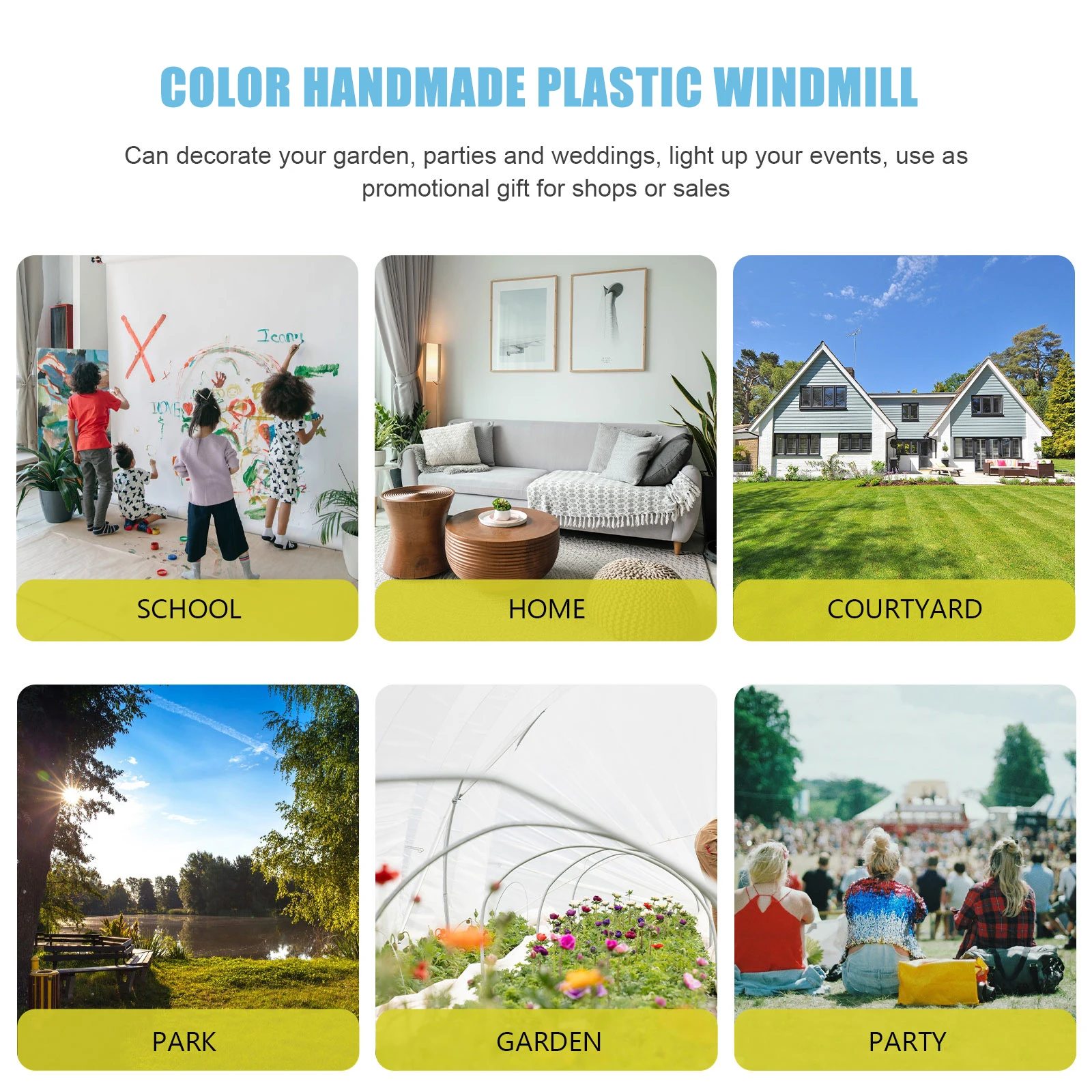 

25Pcs Plastic Colorful Windmill Party Favors Outdoor Decorative Whirligigs Garden Lawn Prize Gifts Favor Plastic Windmill