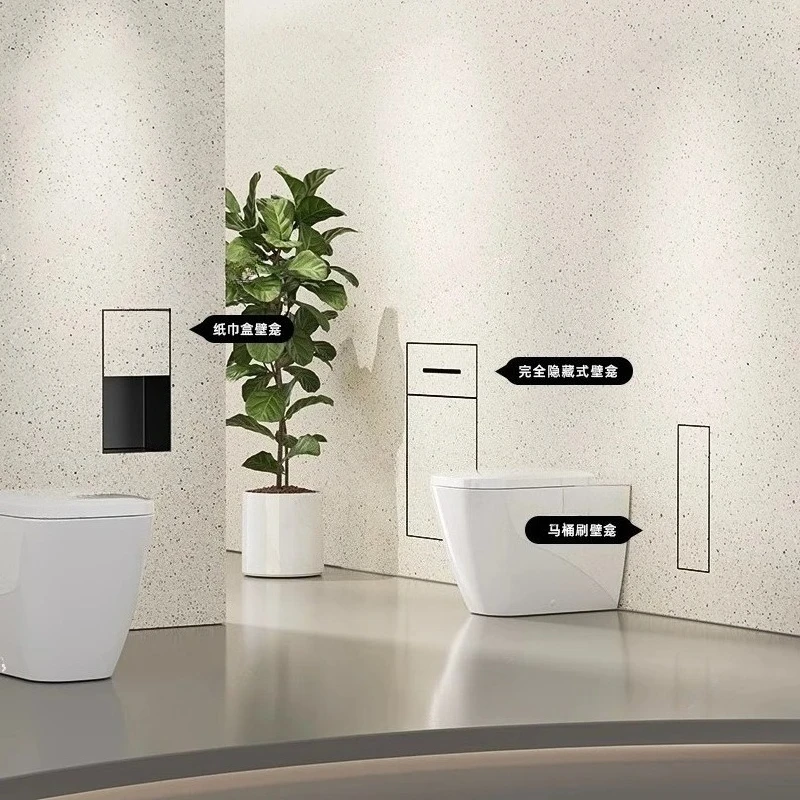 2026 Upgraded Stainless Steel Recessed Trash Can | In-Wall Tissue Box | Space-Saving for Small Bathrooms | Easy Install