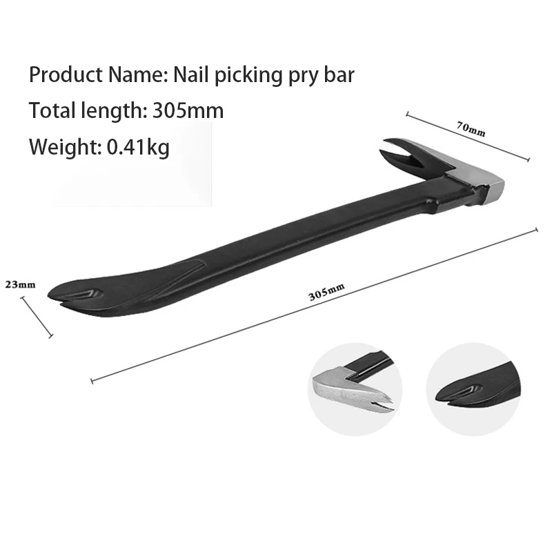 Nail Lifting Pry Bar Flat Tire Bar Wooden Box Disassembly Nail Pulling Pry Bar Tool Multifunctional Unboxing Nail lifting device