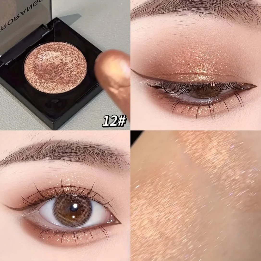 Herorange 16-Farben Lidschatten- und Highlighter-Palette Matt Schimmernd Orange Braun Rosa Champagner Wasserfest Tragbar Festival Make-up – Detail 16