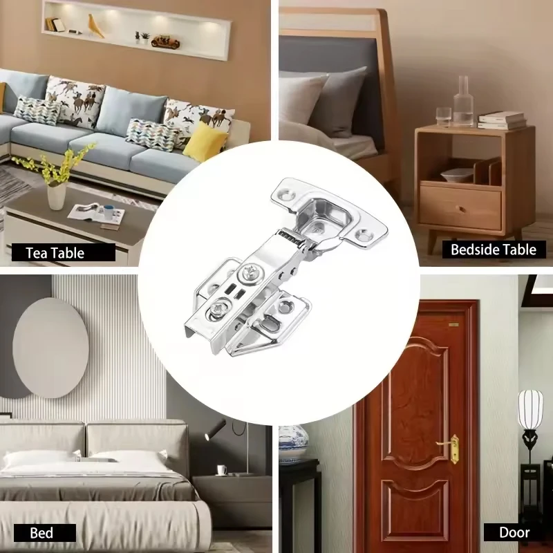 Bisagras hidráulicas de acero inoxidable para puerta de armario, amortiguador, cierre suave y silencioso para todos los muebles de armario de cocina, 1/10 Uds.