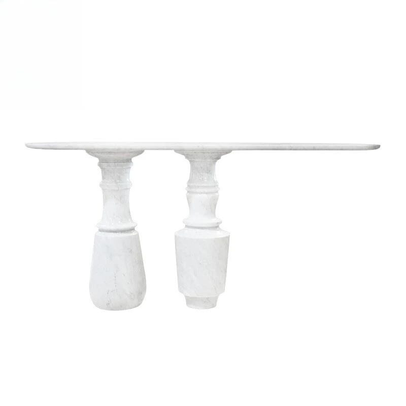 

Light luxury art marble entrance table villa living room designer high-grade solid entrance table