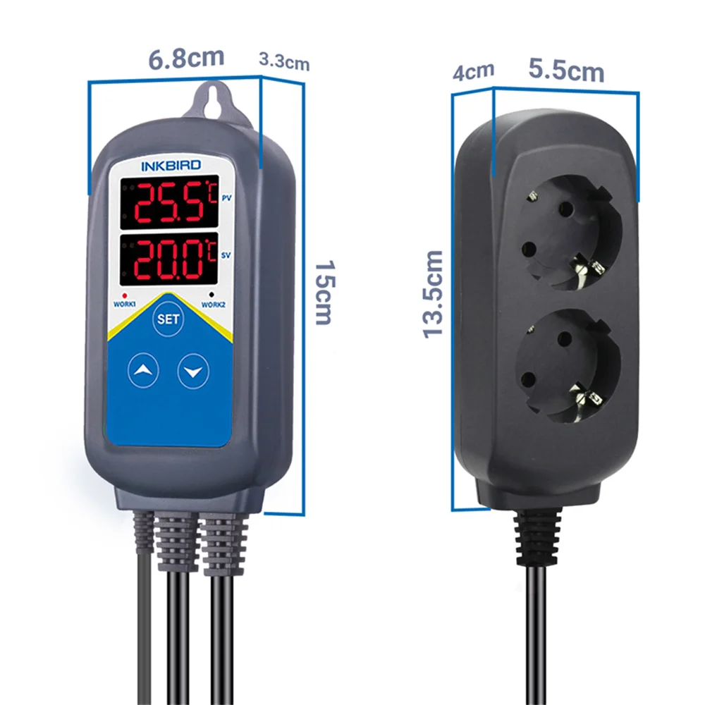 Imagem -04 - Inkbird-pré-wired Aquecimento Temperatura Controlador eu Digital Timer Termostato Controlador sem Refrigeração Itc306t