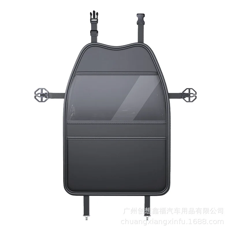 مقعد السيارة المضادة للركلة وسادة جلدية السيارات المقعد الخلفي معلقة حامي غطاء مع التخزين المنظم جيب باد لملحقات الأطفال #5