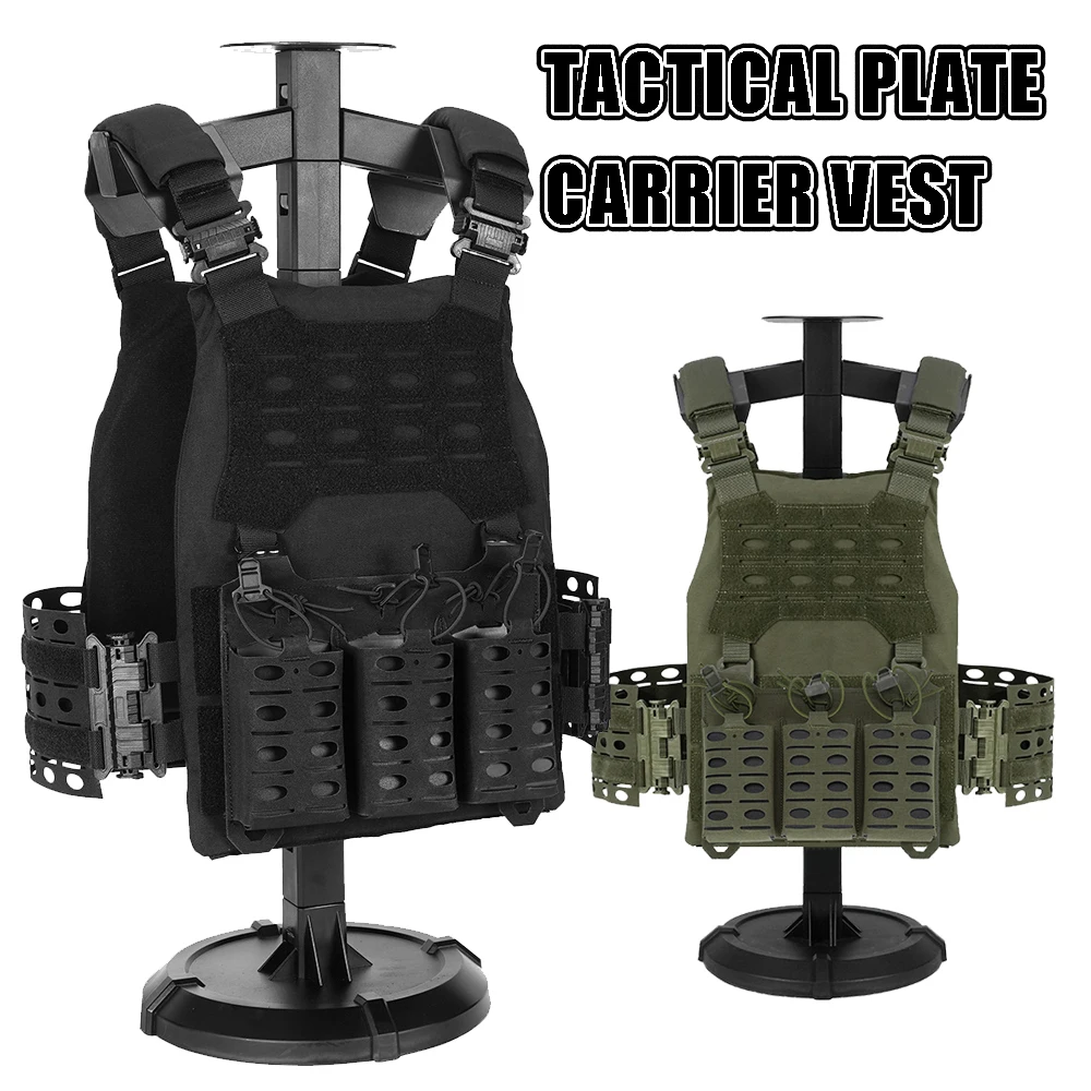 Lightweight Modular Tactical Plate Carrier Vest with MOLLE Triple Magazine Pouch Quick Release Adjustable Laser-Cutting Vest