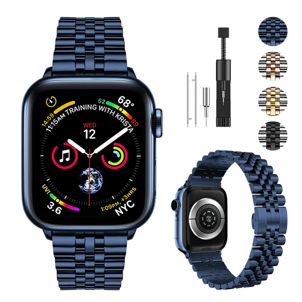 حزام معدني لساعة أبل الترا 2-1 9 8 7 6 5 4 SE Band 45mm 41mm 49mm 44mm 40mm معصمه iWatch 10 42mm 46mm سوار Correa
