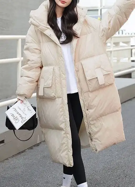 باركاس نسائي شتوي للشارع من قماش الدنيم مملوء متعدد الوظائف بسحّاب معزول وحاشية مرنة واسعة ومتينة ومقاومة للاهتراء