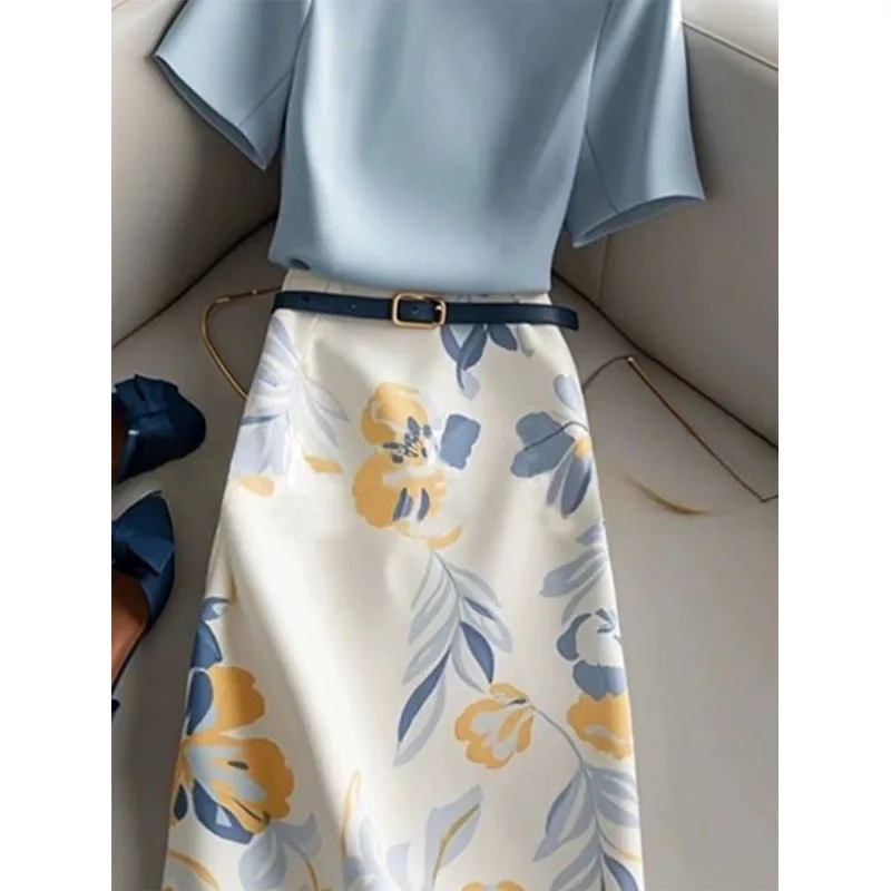 Niche European Goods Western Graceful and Fashionable Fried Street Skirt Two-Piece Suit 2024 New Women's Summer Style