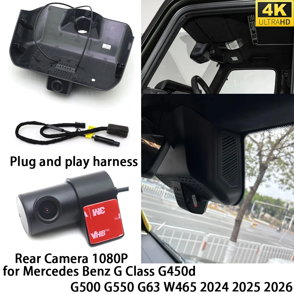 for Mercedes Benz G Class G450d G500 G550 G63 W465 4K DVR Dash Cam OEM Front Rear Camera Video Recorder Wifi Loop Recording