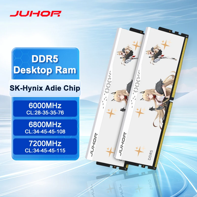 JUHOR DDR5 RAM 32GB (2x16GB) 6000MHz 6800MHz 7200MHz  (Intel XMP 3.0) Desktop Memory