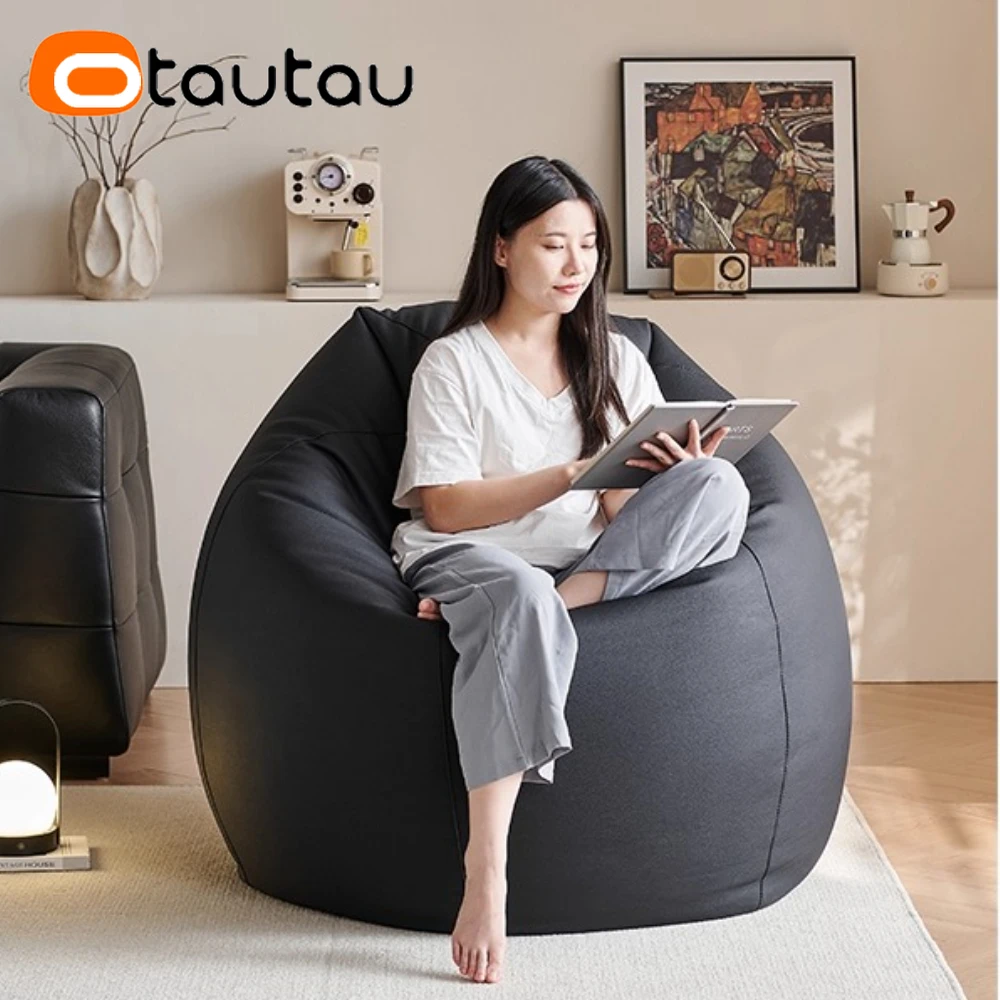 

OTAUTAU Soft Faux Leather Big Bean Bag Cover DD225【No Filler Inside!You Need To Fill It By Yourself !】