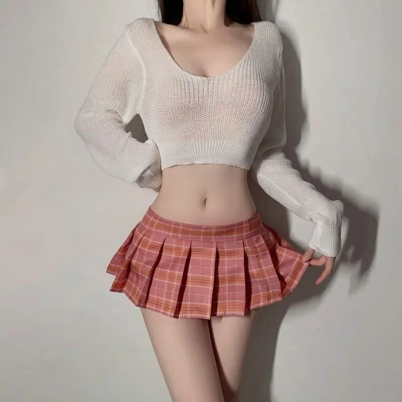 

Pleated Plaid Sexy Mini Preppy Style Falda Sexy Mujer Harajuku Plaid Ultrashort Jk Skirts Japanese Style Cosplay Costume Skirt