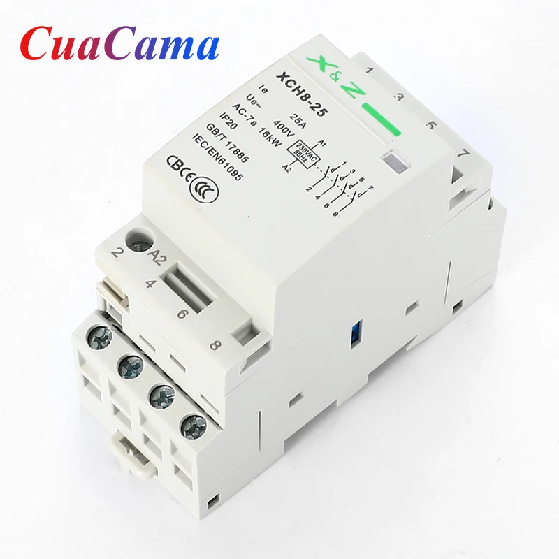 1PCS 4P Din Rail Modular Household Ac Contactor 16A/20A/25A 220V/230V 50/60HZ 3NO 1NC 4NO 4NC 2NO 2NC