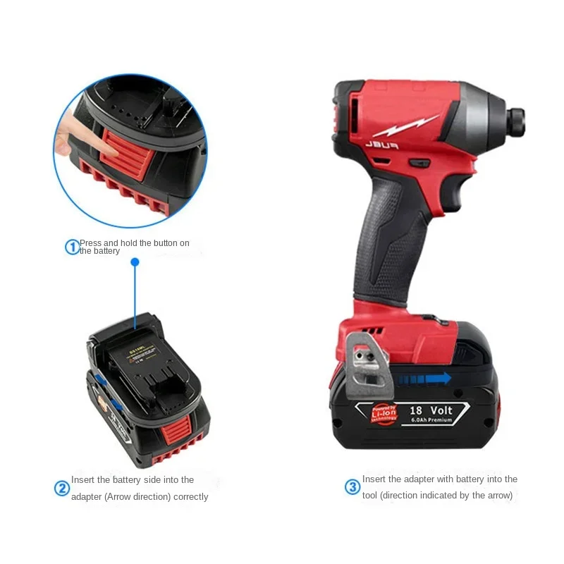 Adapter Konverter bs18ml für Bosch 18V Li-Ionen-Akku für Milwaukee 18mm Lithium Akku-Elektro werkzeug Heim werkzeug