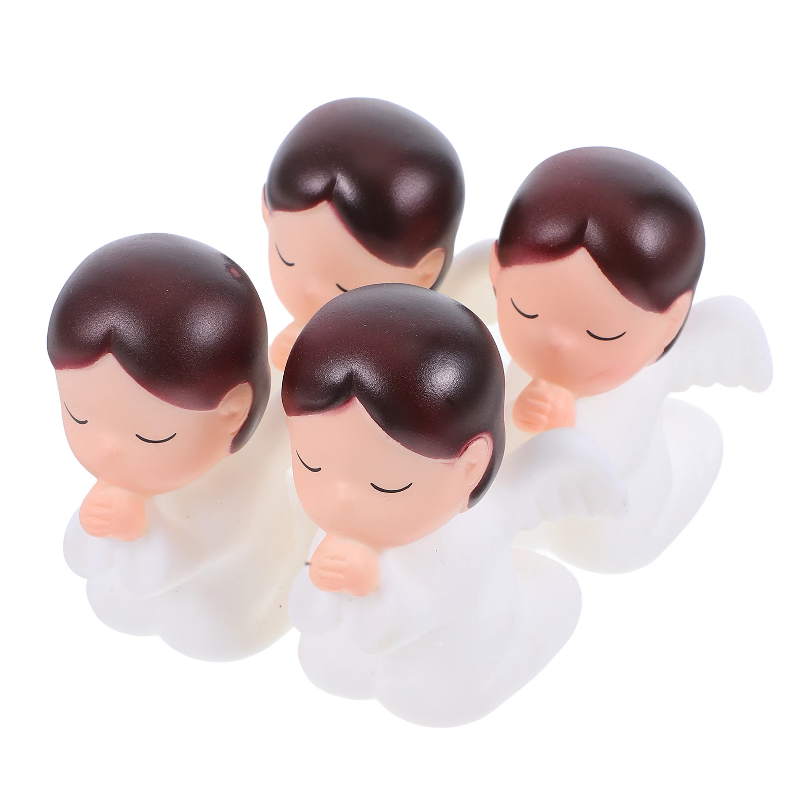

4 Pcs Decoration Praying Statue Top Hat Topper Vinyl Figurines Home Decor Miniatures Cake Angel Cake Topper Charms