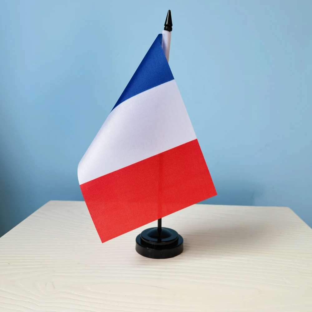 Soporte de bandera francesa para mesa, asta y decoración de cuarto