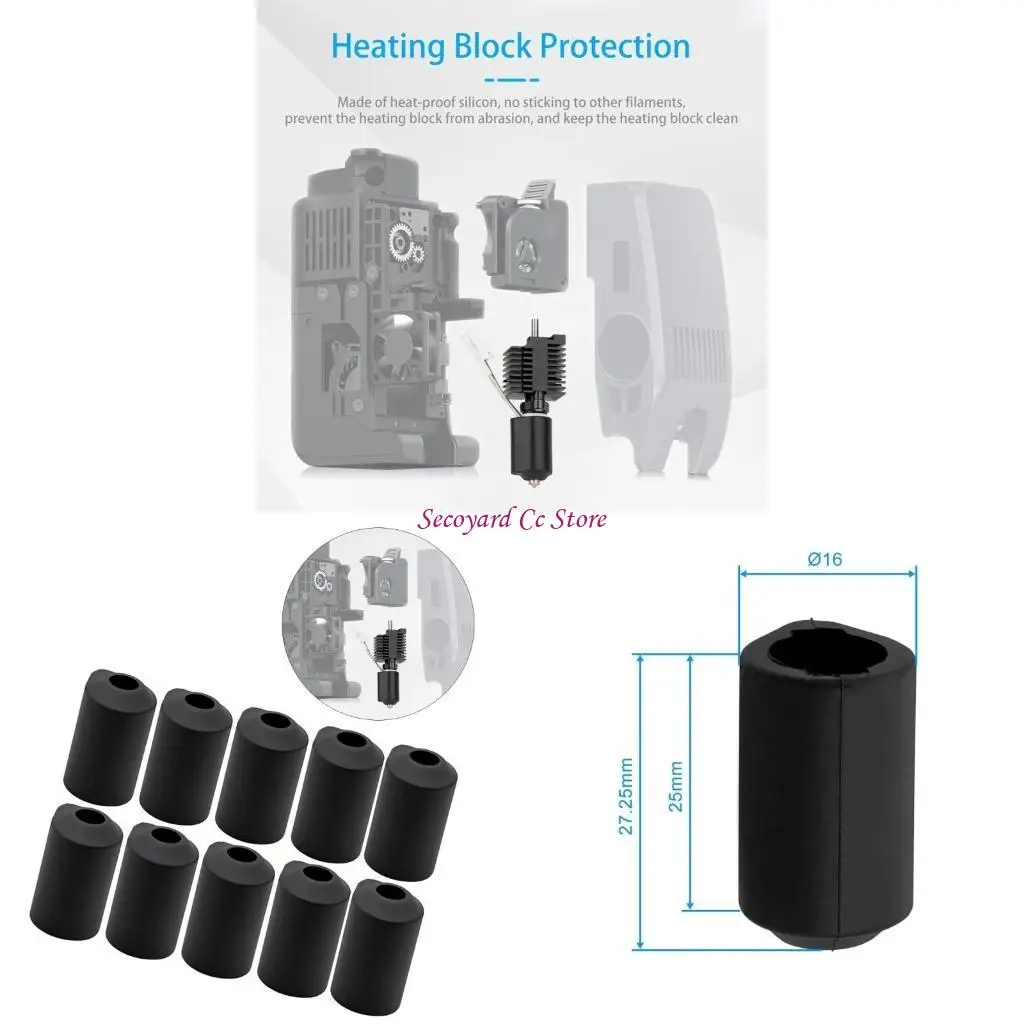 

N3UC 10PCS Силиконовый носок для 3D -принтера нагревателя нагревателя.