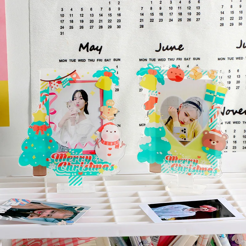 Cartão de Natal Display Stand, Brick Stand, Goo Desktop, Proteção Set, Papelaria Armazenamento, 1Pc