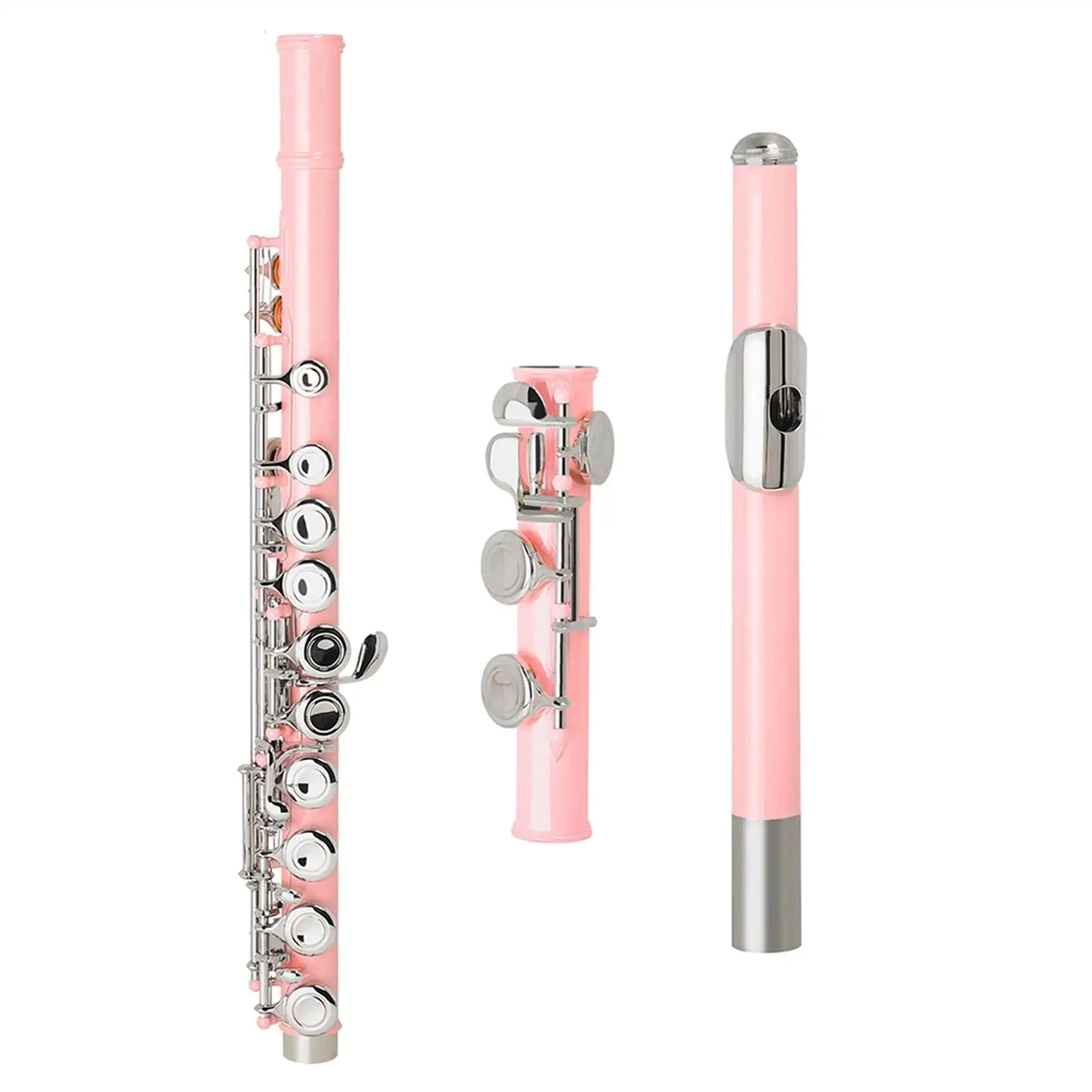 

Pink Bb Clarinet for Beginners & Students Nickel Plated 16 Closed Holes Lightweight Cupronickel with Accessories