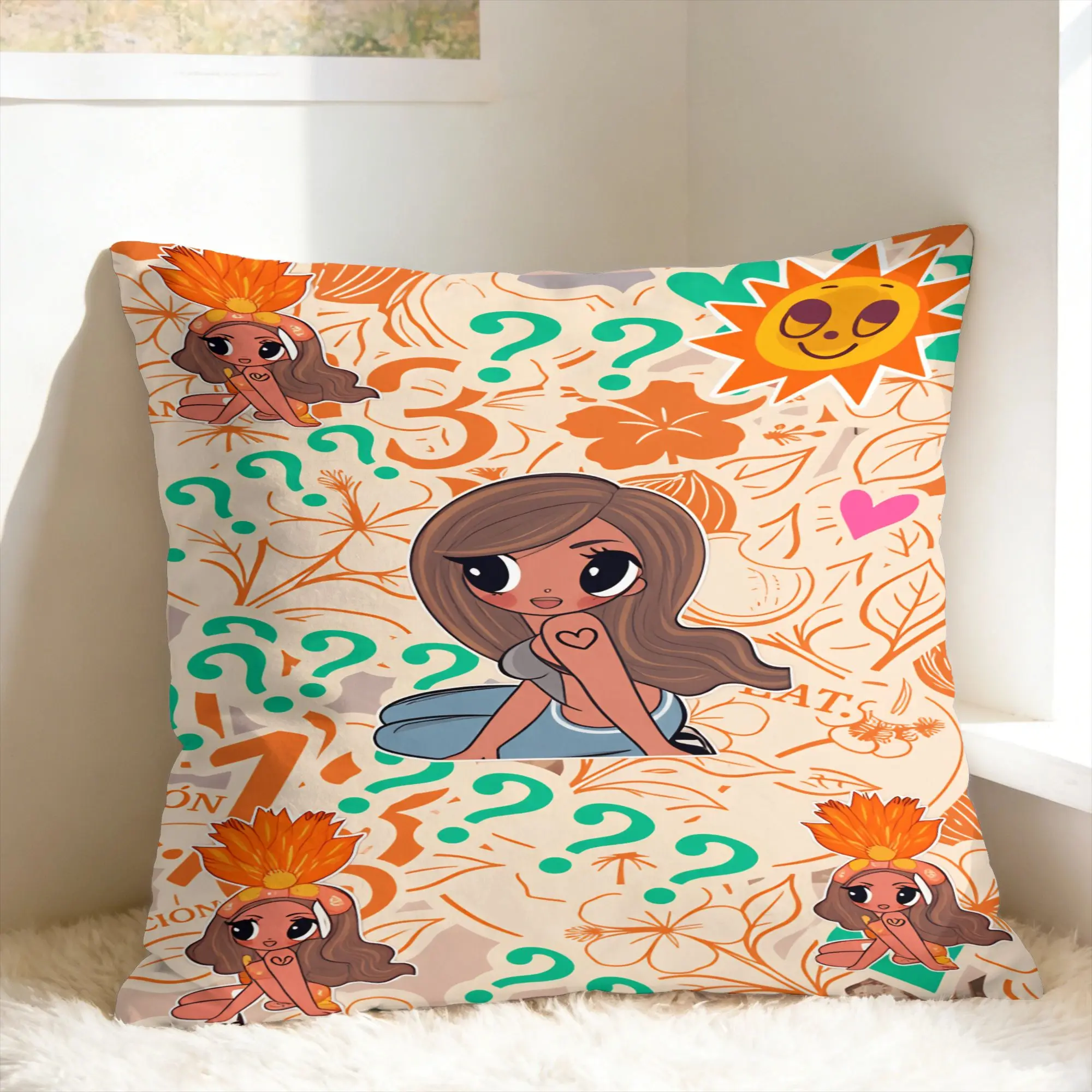 Pillow Case KAROL G Tropicoqueta Soft  Pillow Cover For Couch Sofa Bedroom Cute Funny Pillowcases